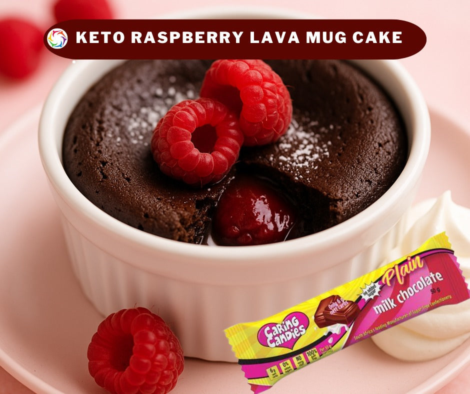 Chocolate Raspberry Lava Mug Cake (Banting, Keto, Diabetic, Glutenfree)