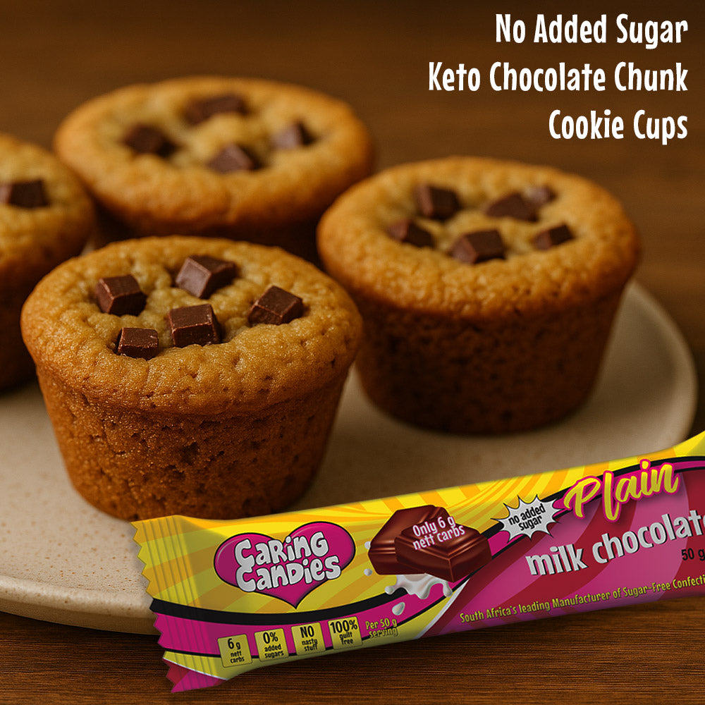 No Added Sugar Keto Chocolate Chunk Cookie Cups (Banting, Keto, Diabetic, Glutenfree)