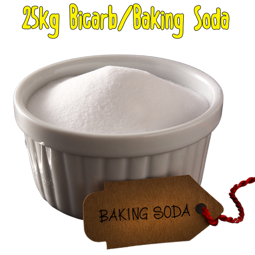 Buy bulk and save on 25kg Bicarbonate of Soda, also called Baking Soda, from Caring Candies online