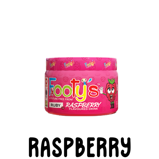 170g tub of Footy's natural raspberry flavouring powder. Ideal for adding to water, jelly, yoghurt, or ice cream.  Free from artificial colourants, sweeteners, and preservatives. Perfect for diabetics and kids of all ages