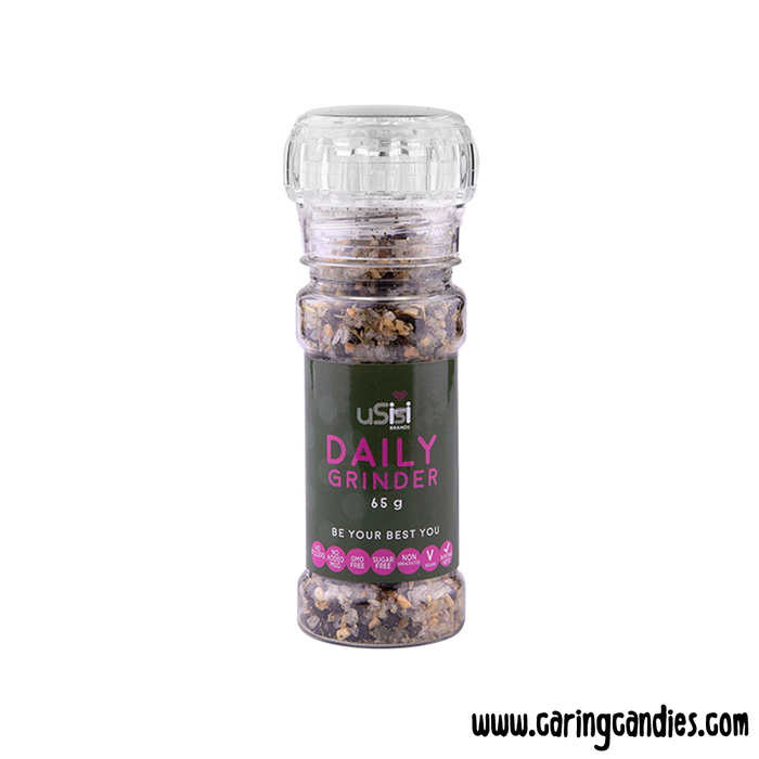 uSisi Brands daily spice grinder. Sugar free, gluten free, suitable for Diabetics, Keto, and Banting