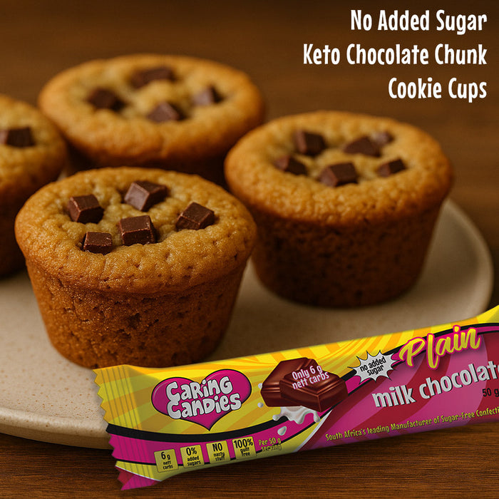 No Added Sugar Keto Chocolate Chunk Cookie Cups (Banting, Keto, Diabetic, Glutenfree)