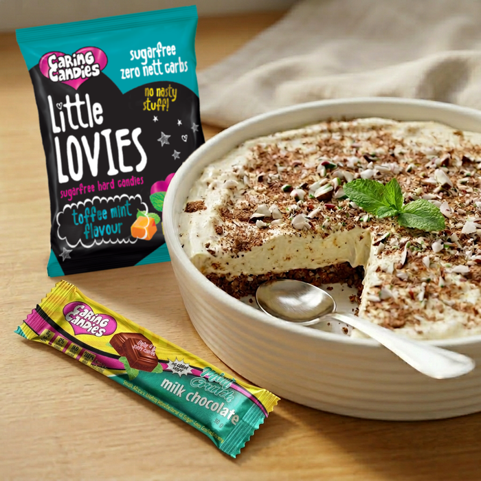 No Added Sugar Peppermint Crisp Tart (Banting, Keto, Diabetic-friendly)