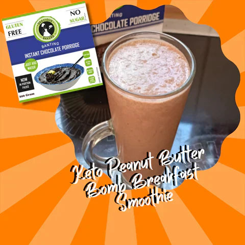 No Added Sugar Peanut Butter Bomb Breakfast Smoothie (Banting, Keto, Diabetic, Glutenfree)