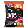 Packaging of 100g Caring Candies Sugarfree Little Lovies assorted citrus flavoured sweets like banana, pine-orange, and passion fruit, on a transparent background