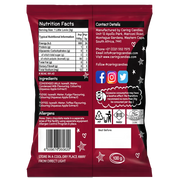 Back View of Packaging of 100g Caring Candies Sugarfree Little Lovies assorted comforting flavoured sweets like fudge, toffee, and condensed milk, on a transparent background