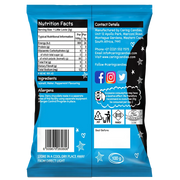 Back view of Packaging of 100g Caring Candies Sugarfree Little Lovies peppermint flavoured sweets on transparent background