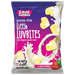 100g Packet of Caring Candies No Added Sugar Little LUVBITES white belgian chocolate hearts in a strawberry flavour on a transparent background