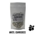 Choc Coated: WHITE Coated CRANBERRIES 200g