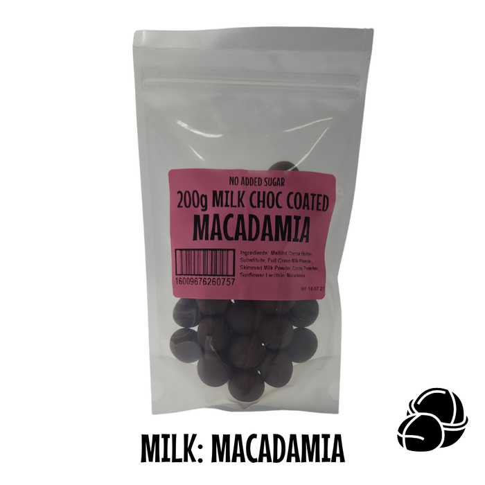 Choc Coated: MILK Coated MACADAMIA 200g