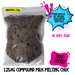 Bag of sugar-free compound milk melting chocolate with text highlighting features on a white background