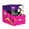 Bulk retail display carton containing 12 100g Packets of premium sugarfree liquorice flavoured white chocolate hearts called little luvbites by Caring Candies.  Ideal for those following a diabetic, gluten-free, sugar-free, keto, banting, and low carb lifestyle diet