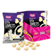 bulk pack of 12x100g no added sugar premium white chocolate luvbites with a liquorice flavour