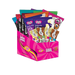 caring candies sugar-free sweet cravings survival kit box containing an assortment of sugarfree little lovies hard boiled sweets and lollipops, and no added sugar premium white and milk chocolates