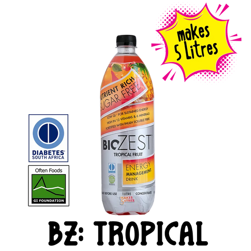 1L Biozest Tropical Fruit Sugarfree Diabetic Energy Management Cordial Drink Concentrate