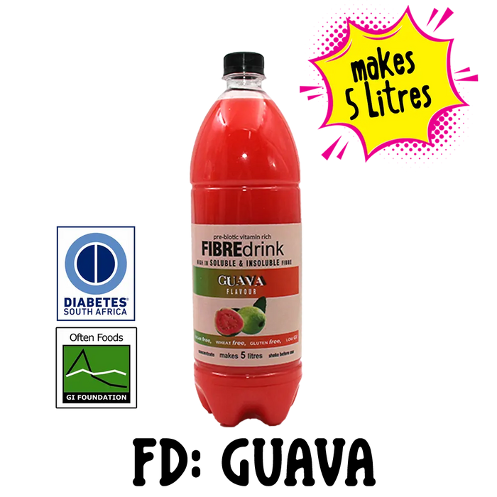 1L Sugarfree Diabetic Keto Fibre Drink Cordial Concentrate Guava