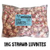 Bulk 1kg catering pack of caring candies sugarfree little luvbites white chocolate hearts strawberry flavoured