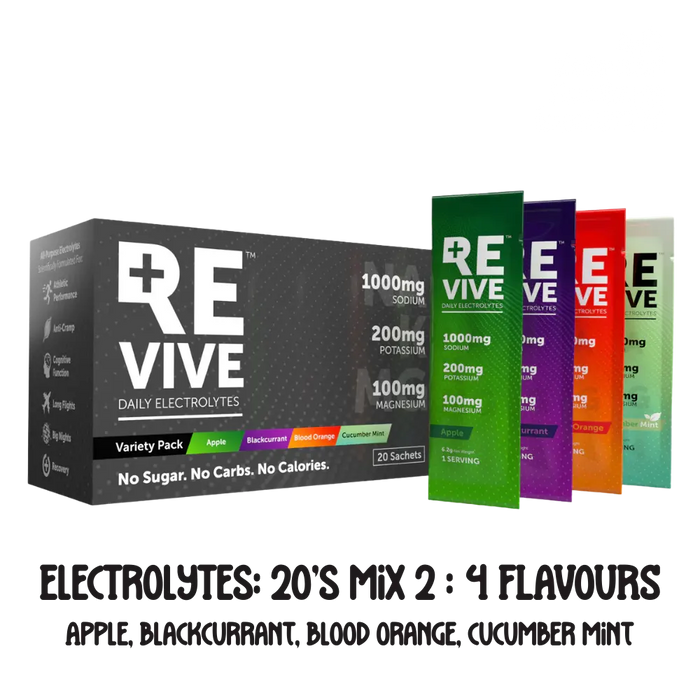Revive Electrolyte: 20's Mix 2: Apple, B/Crnt, Orange, CucumberMint