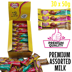 Chocolate: 30x50g | MILK (Assorted - 3 Flavours)