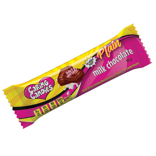 50g Premium Sugarfree Plain Milk chocolate by caring candies