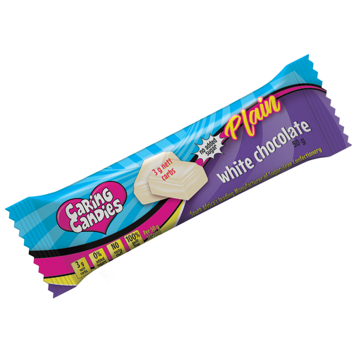 Caring candies Sugarfree 50g premium white chocolate