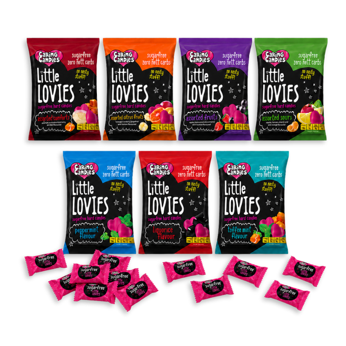 Caring Candies Sugar-Free SWEET CRAVINGS SURVIVAL KIT | 14 Piece Assorted Pack