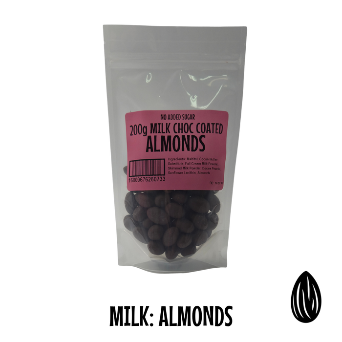 Choc Coated: MILK Choc Coated ALMONDS 200g