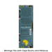 The back of a tall rectangular tea box shown against a white background, with product text visible and decorative floral border artwork. A black caption at the bottom reads 'Moringa Tea with Cape Buchu and Hibiscus.