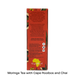 The back of a red tea box with product information text, shown upright on a white background. The box features botanical illustrations and the brand name SuperRosal at the bottom.