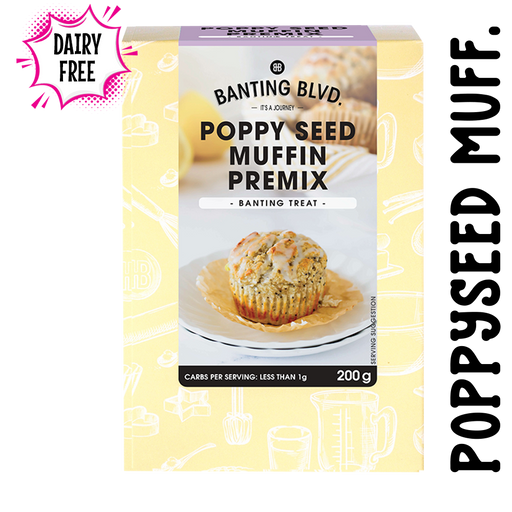 Sugarfree Glutenfree poppy seed muffin premix by Banting Boulevard | Banting, Dairyfree, Diabetic, Halaal, Keto, Vegan