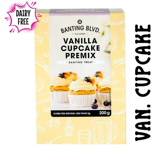 Sugarfree glutenfree vanilla cupcake mix by Banting Boulevard | Banting, Dairyfree, Diabetic, Halaal, Keto, Vegan