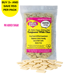 Caring Candies No Added Sugar Compound Melting Choc | WHITE | 1.25kg