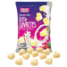 100g Packet of Caring Candies No Added Sugar Little LUVBITES premium white chocolate hearts in a strawberry flavour on a transparent background