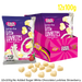 bulk pack of 12x100g no added sugar premium white chocolate luvbites with a strawberry flavour