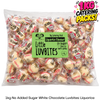 1kg catering pack of caring candies sugar free little luvbites white chocolate hearts in a liquorice flavour