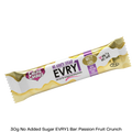 Caring Candies No Added Sugar EVRY1 White chocolate with passion fruit flavoured crunch bar