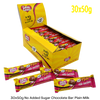 Box of Caring Candies milk chocolate bars, featuring a yellow box and colorful packaging.