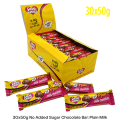 Caring Candies No Added Sugar Chocolate | PLAIN MILK | 30x50g Shipper