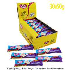 Caring Candies No Added Sugar Chocolate | PLAIN WHITE | 30x50g Shipper
