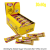 Box of Caring Candies with toffee flavoured milk chocolate bars on a white background