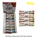 bulk shipper carton showing 48x30g sugarfree caring candies chocolate bars in assorted milk and white chocolate flavours
