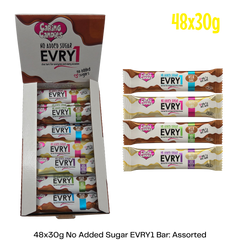 Caring Candies EVRY1 No Added Sugar Choc Bar | ASSORTED | 48x30g Shipper