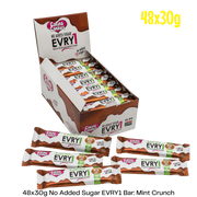 box of Caring Candies No Added Sugar EVRY1 White chocolate with peppermint  flavoured crunch bars