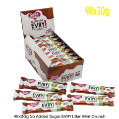 Caring Candies EVRY1 No Added Sugar Choc Bar | MILK + MINT CRUNCH | 48x30g Shipper