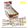 bulk shipper carton showing 48x30g sugarfree evry1 milk chocolate bars with passion fruit flavoured crunch by caring candies