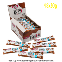 Caring Candies EVRY1 No Added Sugar Choc Bar | PLAIN MILK | 48x30g Shipper