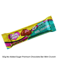 50g No Added Sugar milk with mint chocolate bar by caring candies