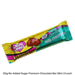 Caring Candies No Added Sugar Chocolate | MILK + MINT CRUNCH | 50g