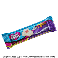 Caring Candies No Added Sugar Chocolate | PLAIN WHITE | 50g