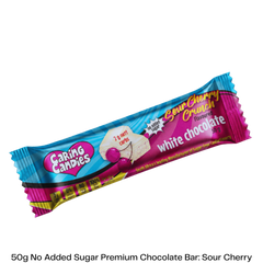 Caring Candies No Added Sugar Chocolate | WHITE + SOUR CHERRY CRUNCH | 50g
